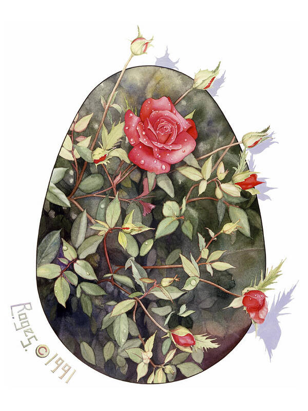 Red Art Print featuring the painting Rose by Roger Snyder