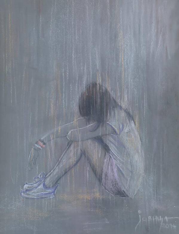 Sad Rain Art Print by Jovica Kostic