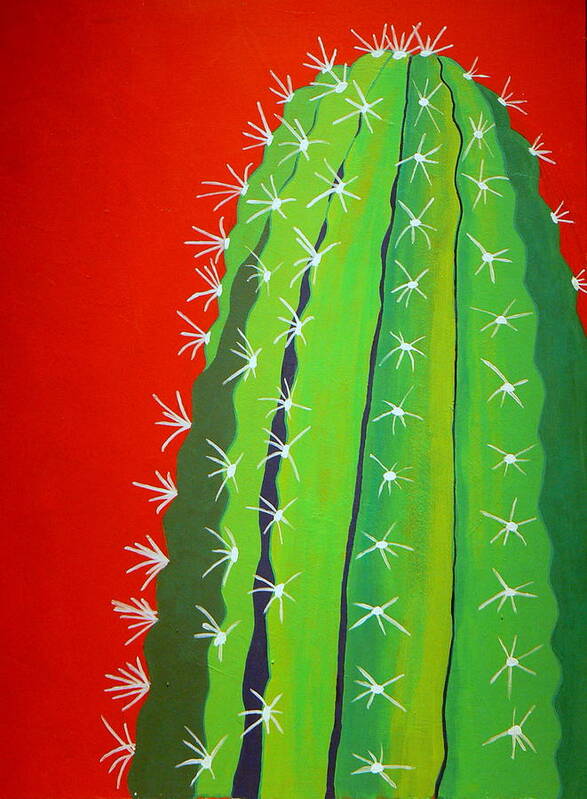 Cactus Art Print featuring the painting Saguaro Cactus by Karyn Robinson