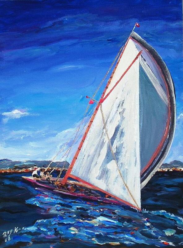 Seascape Art Print featuring the painting Sailors by Ray Khalife