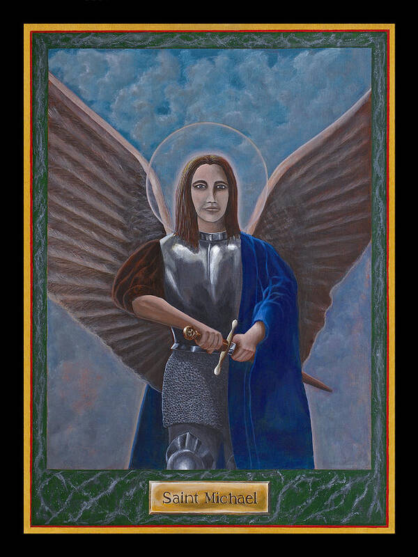 Saint Art Print featuring the painting Saint Michael by Mr Dill