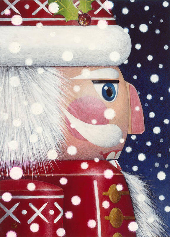 Santa Claus Art Print featuring the painting Santa Nutcracker by Lynn Bywaters