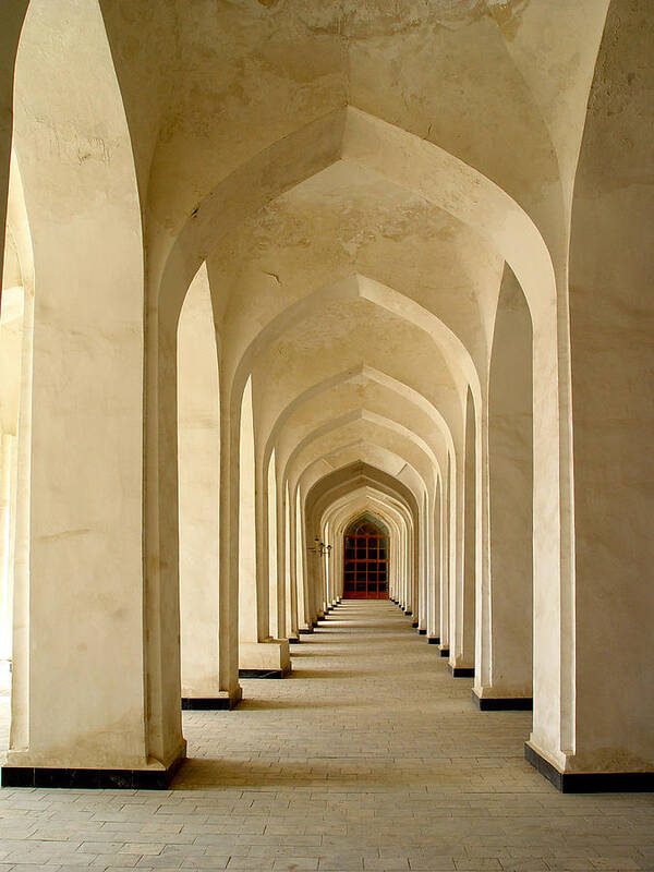 Central Asia Art Print featuring the photograph Serene arcade by Mamoun Sakkal