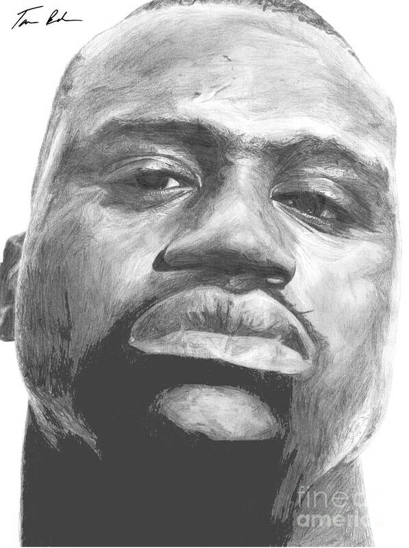 Shaq Art Print featuring the drawing Shaq by Tamir Barkan