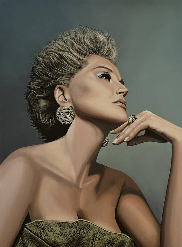 Sharon Stone Art Print featuring the painting Sharon Stone by Paul Meijering
