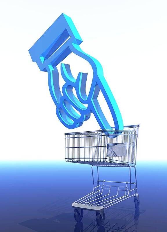 Artwork Art Print featuring the photograph Shopping Trolley And Icon by Victor Habbick Visions