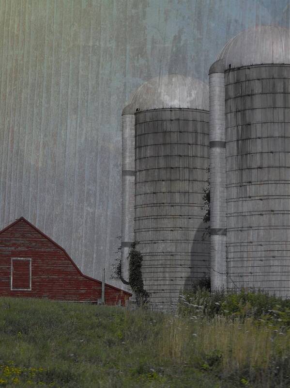 Barn Art Print featuring the photograph Silo and Barn by Photographic Arts And Design Studio
