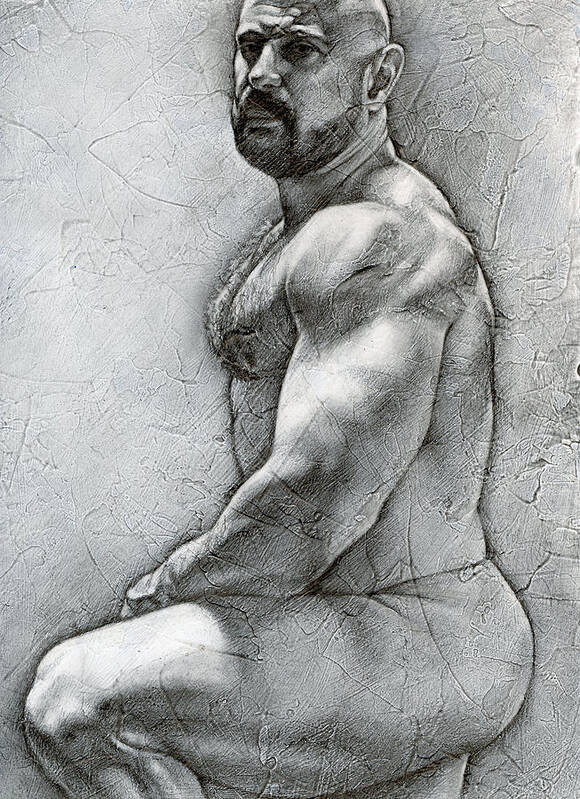 Male Art Print featuring the drawing Simplicity 5 by Chris Lopez
