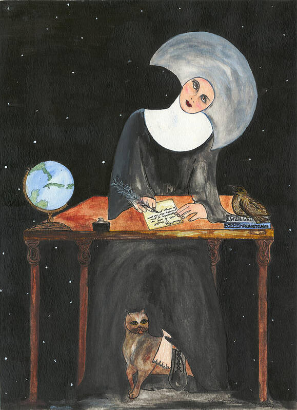 Nun Art Print featuring the painting Sister Margaret by Lupita Fernandez Soberon