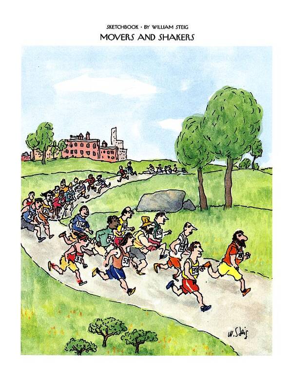 Sketchbook
Movers And Shakers

Title: Sketchbook: Movers And Shakers. Full Page Color Spread Of Group Of Runners Racing Through A Park Art Print featuring the drawing Sketchbook
Movers And Shakers by William Steig