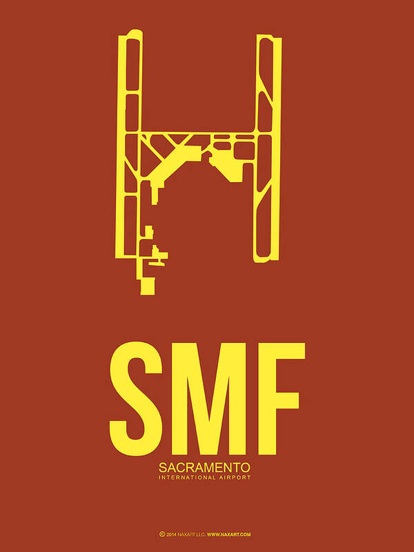 Sacramento Art Print featuring the digital art SMF Sacramento Airport Poster 1 by Naxart Studio