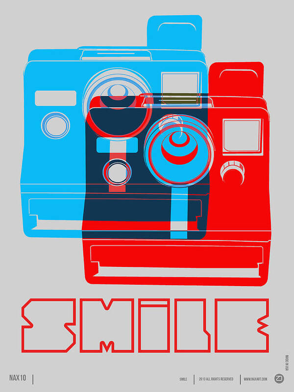  Art Print featuring the digital art Smile Polaroid Poster by Naxart Studio