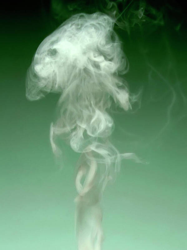 Backgrounds Art Print featuring the photograph Smoke Against Green Background by Steven Puetzer