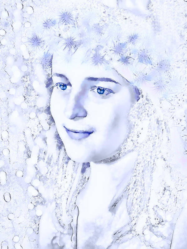 Portrait Art Print featuring the digital art Snow by Svetlana Nassyrov