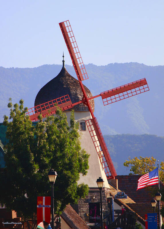 Solvang Windmill Art Print featuring the photograph Solvang Windmill by Ivete Basso Photography