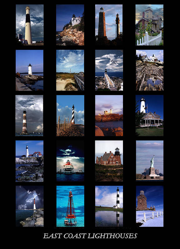 Lighthouses Art Print featuring the photograph Some East Coast Lighthouses by Skip Willits