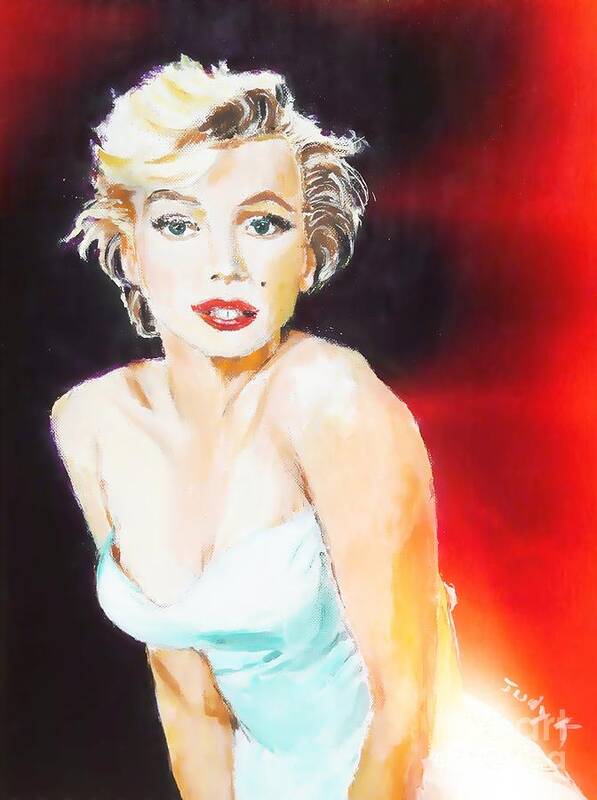 Marilyn Art Print featuring the painting Some Like It Red Hot by Judy Kay