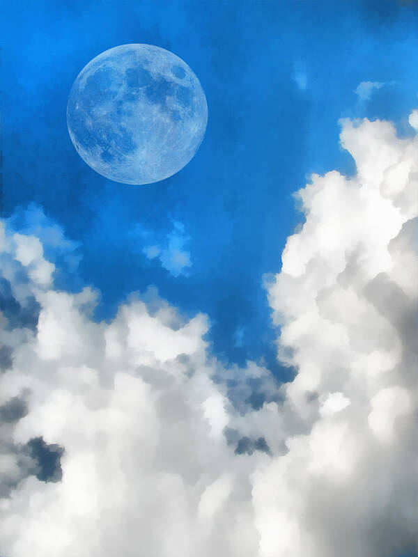 Moon Art Print featuring the digital art Speak To The Sky by Wendy J St Christopher