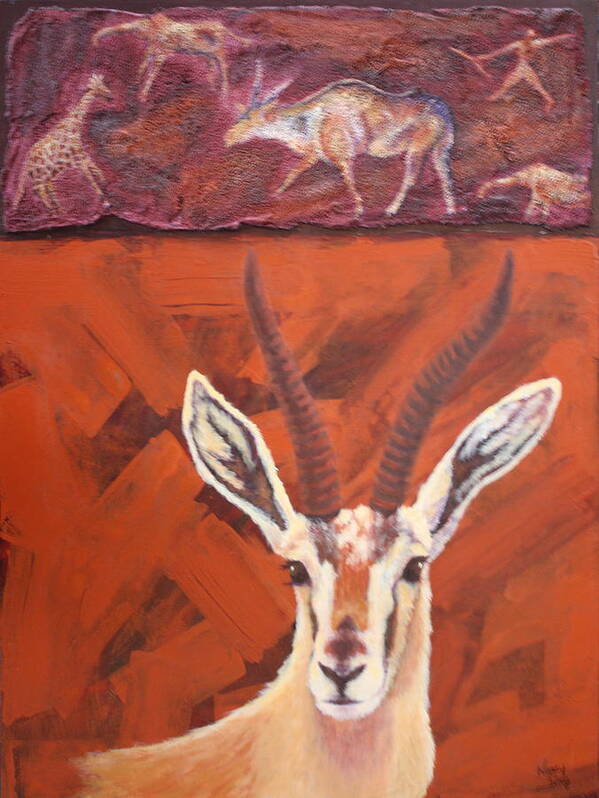 Animal Art Print featuring the painting Spirit of the Savanna by Nancy Jolley