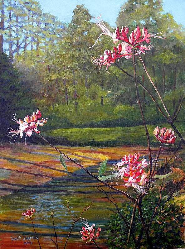 Natchez Trace Art Print featuring the painting Spring Blooms on the Natchez Trace by Jeanette Jarmon