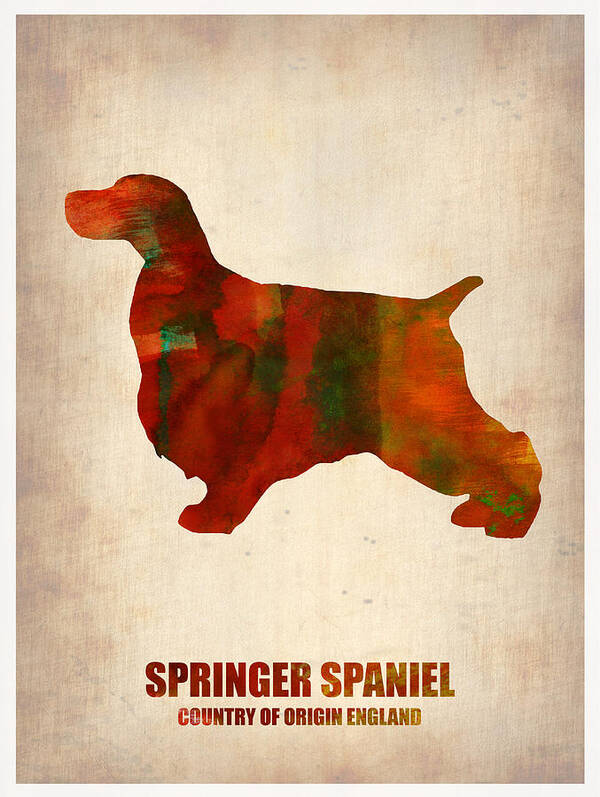 Springer Spaniel Art Print featuring the painting Springer Spaniel Poster by Naxart Studio