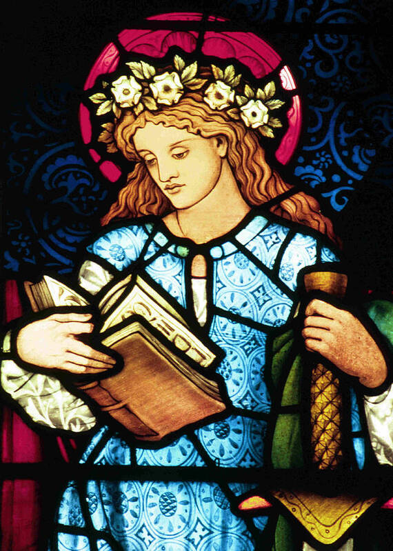 St Catherine Art Print featuring the photograph St Catherine of Alexandria in Stained Glass by Philip Ralley