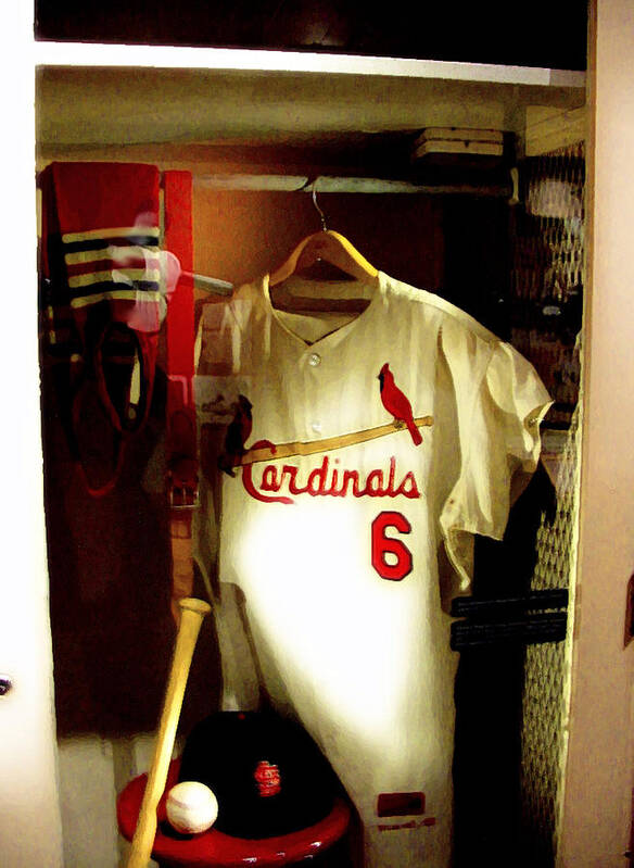 Stan Musial Collectibles Art Print featuring the photograph Stan Musial The Locker by Iconic Images Art Gallery David Pucciarelli