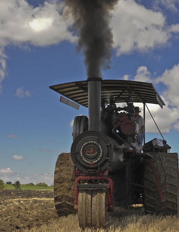 Wmstr Art Print featuring the photograph Steam Tractor Working by David Berg