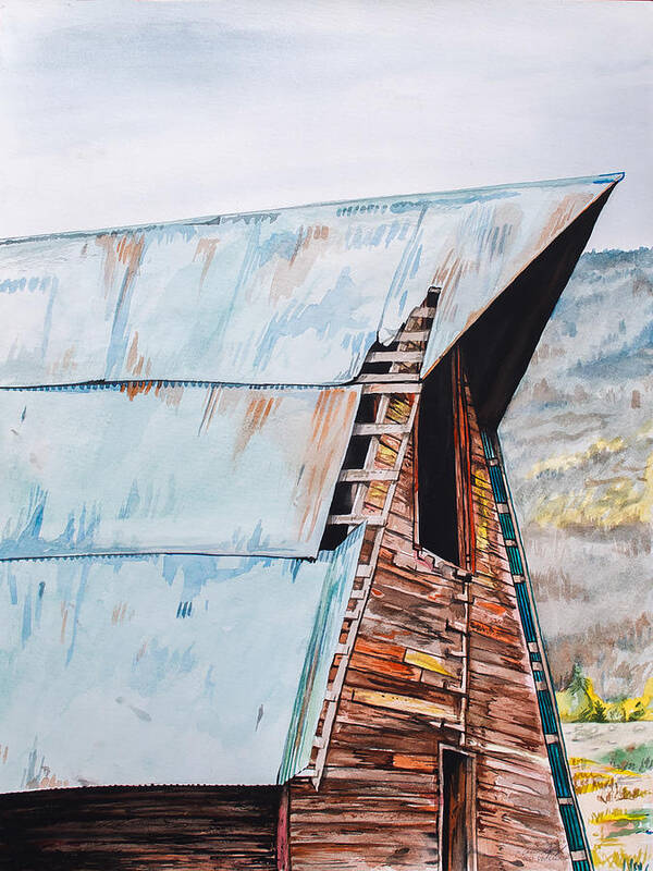 Barn Art Print featuring the painting Steamboat Barn by Aaron Spong