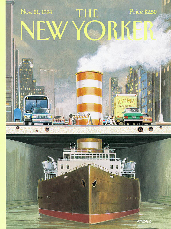 Boat Art Print featuring the painting New Yorker November 21st, 1994 by Bruce McCall