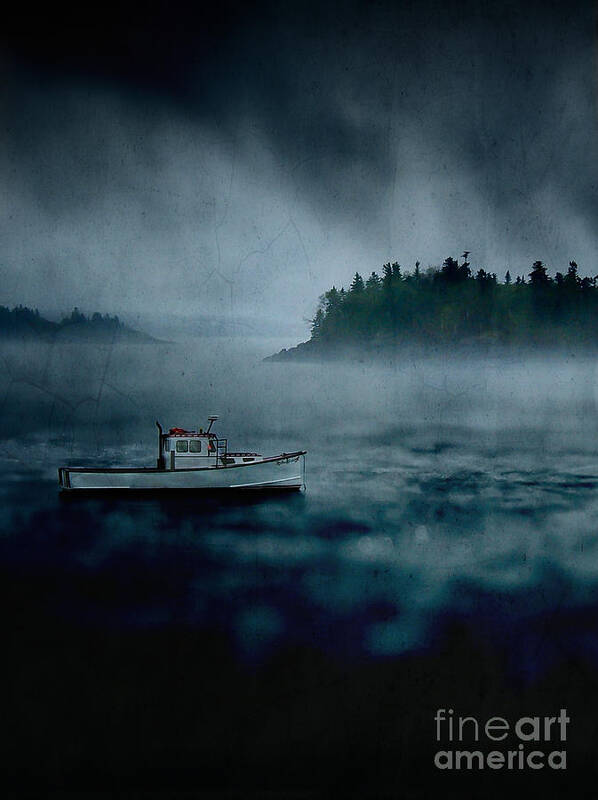 Alaska Art Print featuring the photograph Stormy Night off the Coast of Maine by Edward Fielding