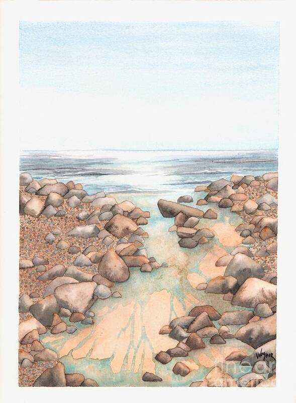 Landscape Art Print featuring the painting Streaming Tide by Hilda Wagner