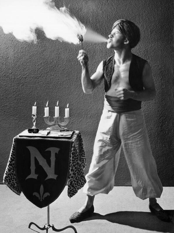1947 Art Print featuring the photograph Student Works As Fire-Eater by Underwood Archives