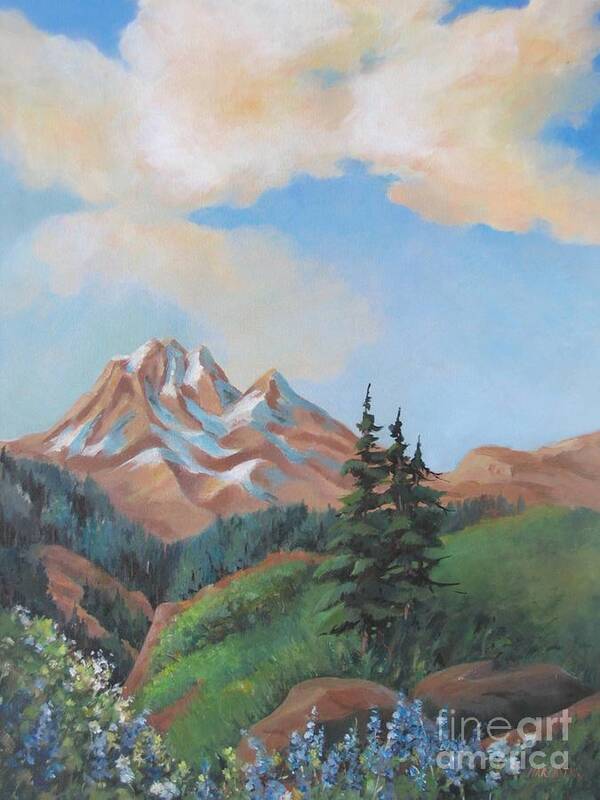 Landscape Art Print featuring the painting Summer at Kananaskis 2 by Marta Styk