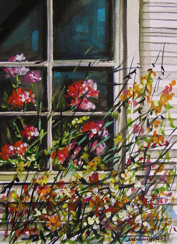 Flowers Art Print featuring the painting Summer Inside and Out by John Williams