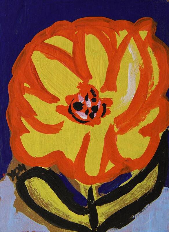 Sunny Yellow Orange Art Print featuring the painting Sunny Yellow Orange by Mary Carol Williams