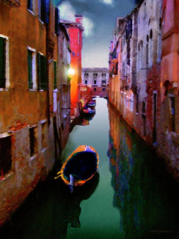 Venice Art Print featuring the painting Sunrise Canal by Patrick J Osborne