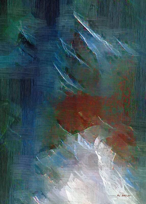 Abstract Art Print featuring the painting Swallowing Words by RC DeWinter
