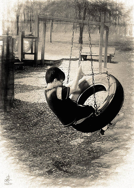 Boy Art Print featuring the photograph Swinging Away by Pennie McCracken