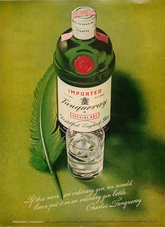 Tanqueray Art Print featuring the digital art Tanqueray Gin by Georgia Fowler