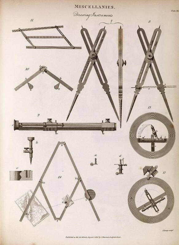 Equipment Art Print featuring the photograph Technical Drawing Devices by Middle Temple Library