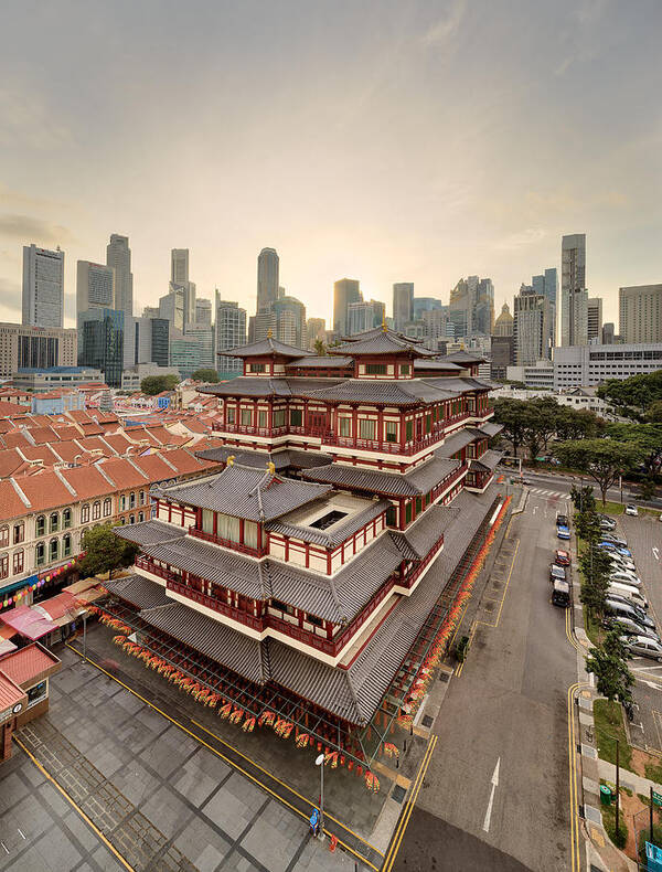 Built Structure Art Print featuring the photograph Temple Rises by Linyihan