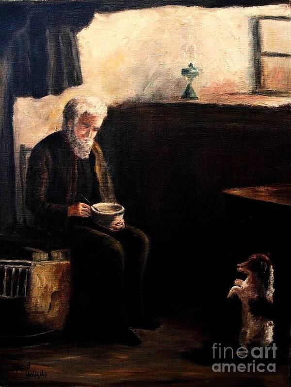 Man Art Print featuring the painting The Evening Meal by Hazel Holland