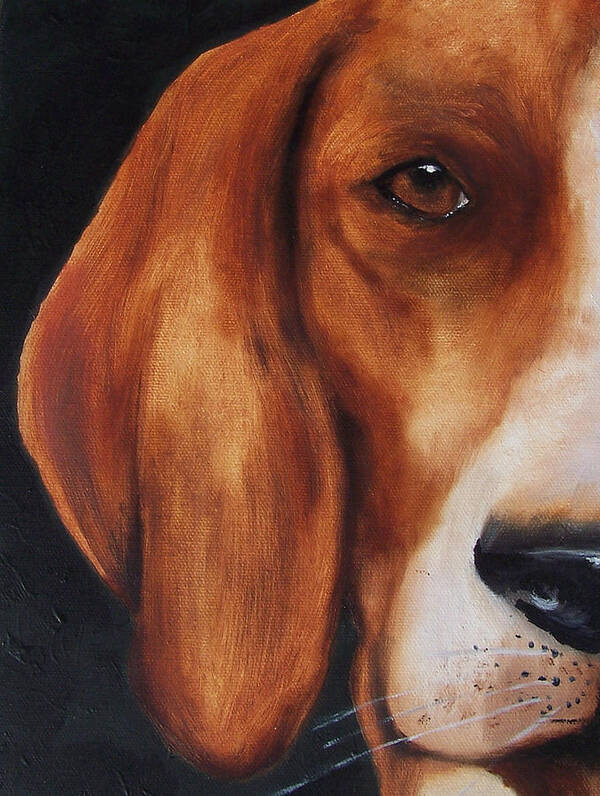 Dog Art Print featuring the painting The Hound by Kathy Laughlin