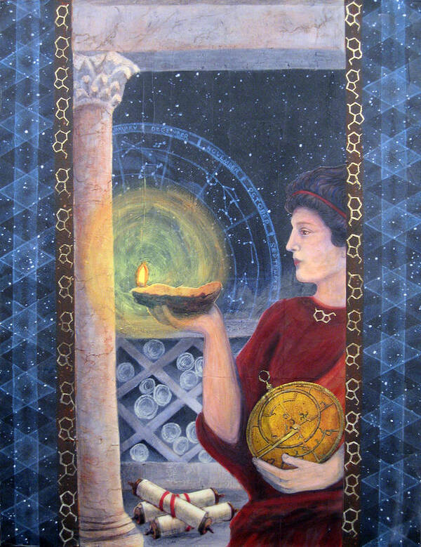 Hypatia Art Print featuring the painting The Innovator of Stars - Artwork for the Science Tarot by Janelle Schneider