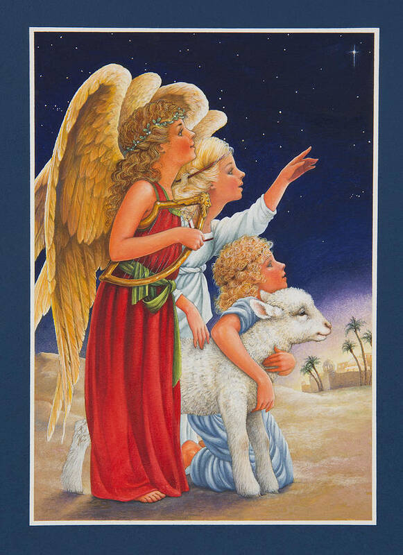 Angels Art Print featuring the painting The Little Shepherd Boy by Lynn Bywaters