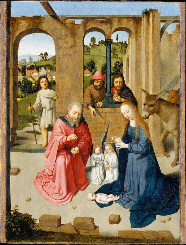 Gerard David Art Print featuring the painting The Nativity by Gerard David