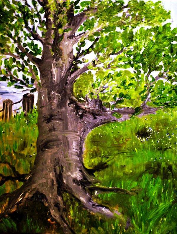 Tree Art Print featuring the painting The Old Walnut by Evelina Popilian