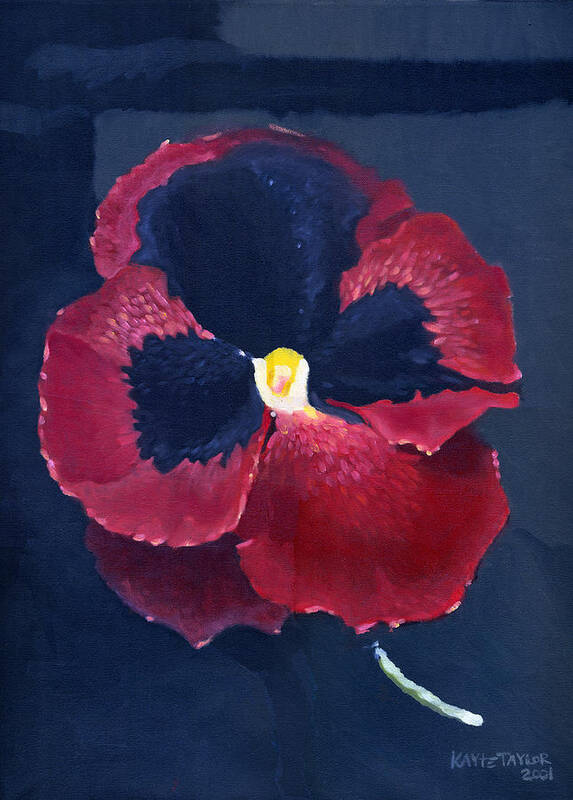 Crimson Art Print featuring the painting The Pansy by Katherine Miller