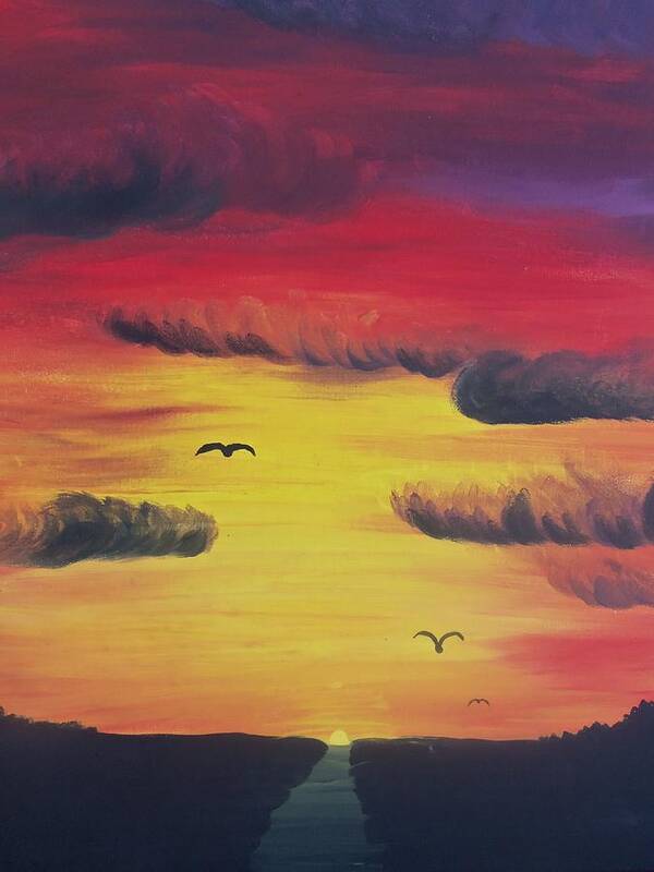 Sunset Art Print featuring the painting The Path by Hollie Leffel